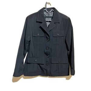 Braetan Jacket Women's Size M Black Oversized Cargo Pockets‎ Buttons A003494